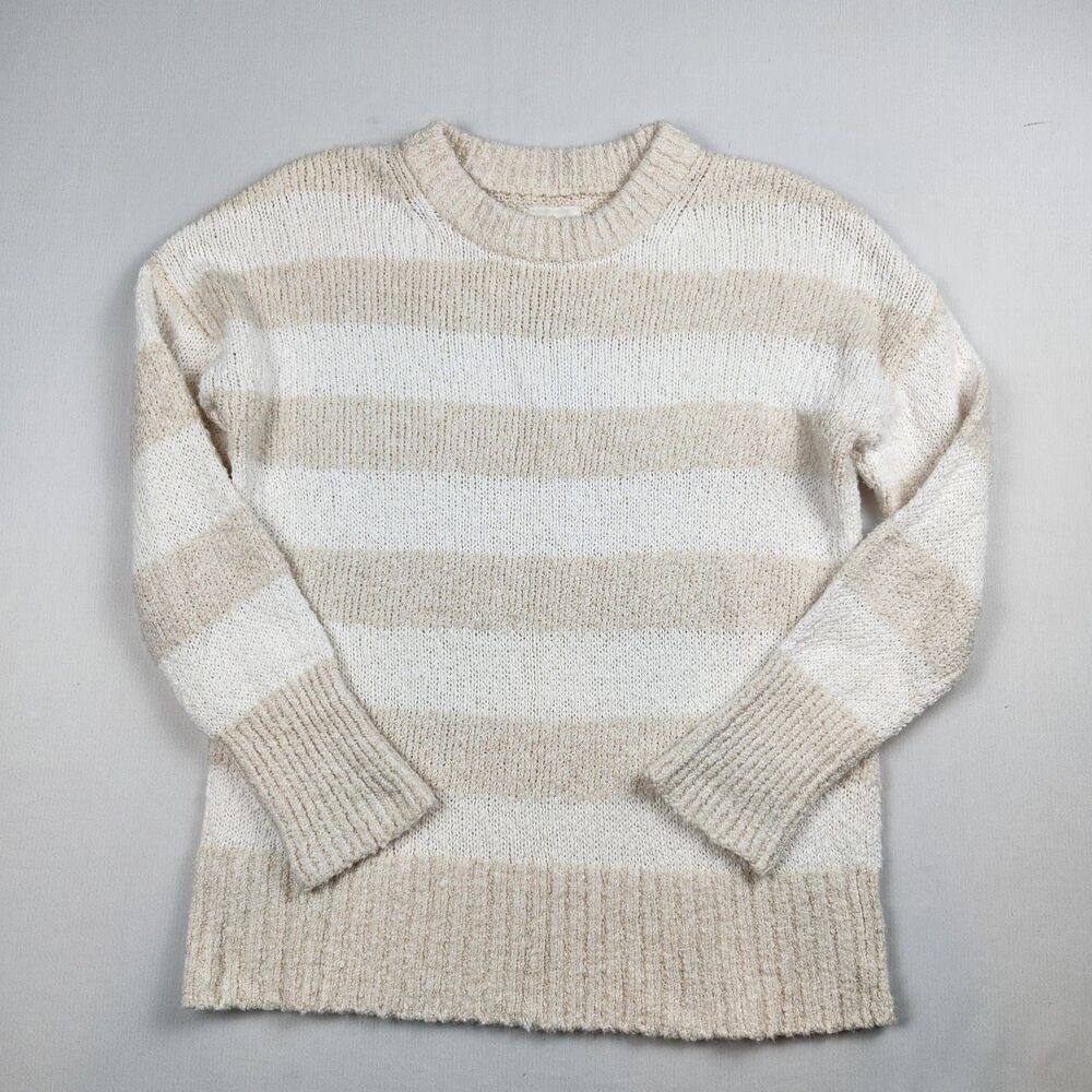 Lou & Grey Nubby Knit Drop Shoulder Sweater Cream/Ivory Womens S Cottage Cozy